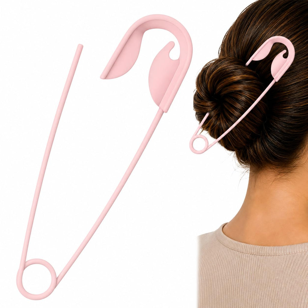 Juda Pin for Women and Girls, Light Pink, Large Bun Holder Hair Pin for Saree, Dupatta and Bun Styling