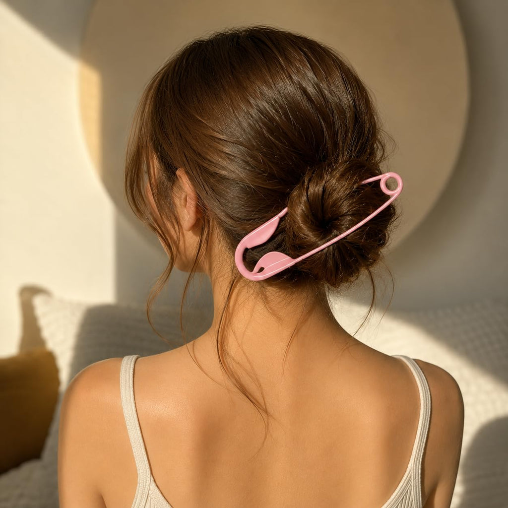 Juda Pin for Women and Girls, Light Pink, Large Bun Holder Hair Pin for Saree, Dupatta and Bun Styling