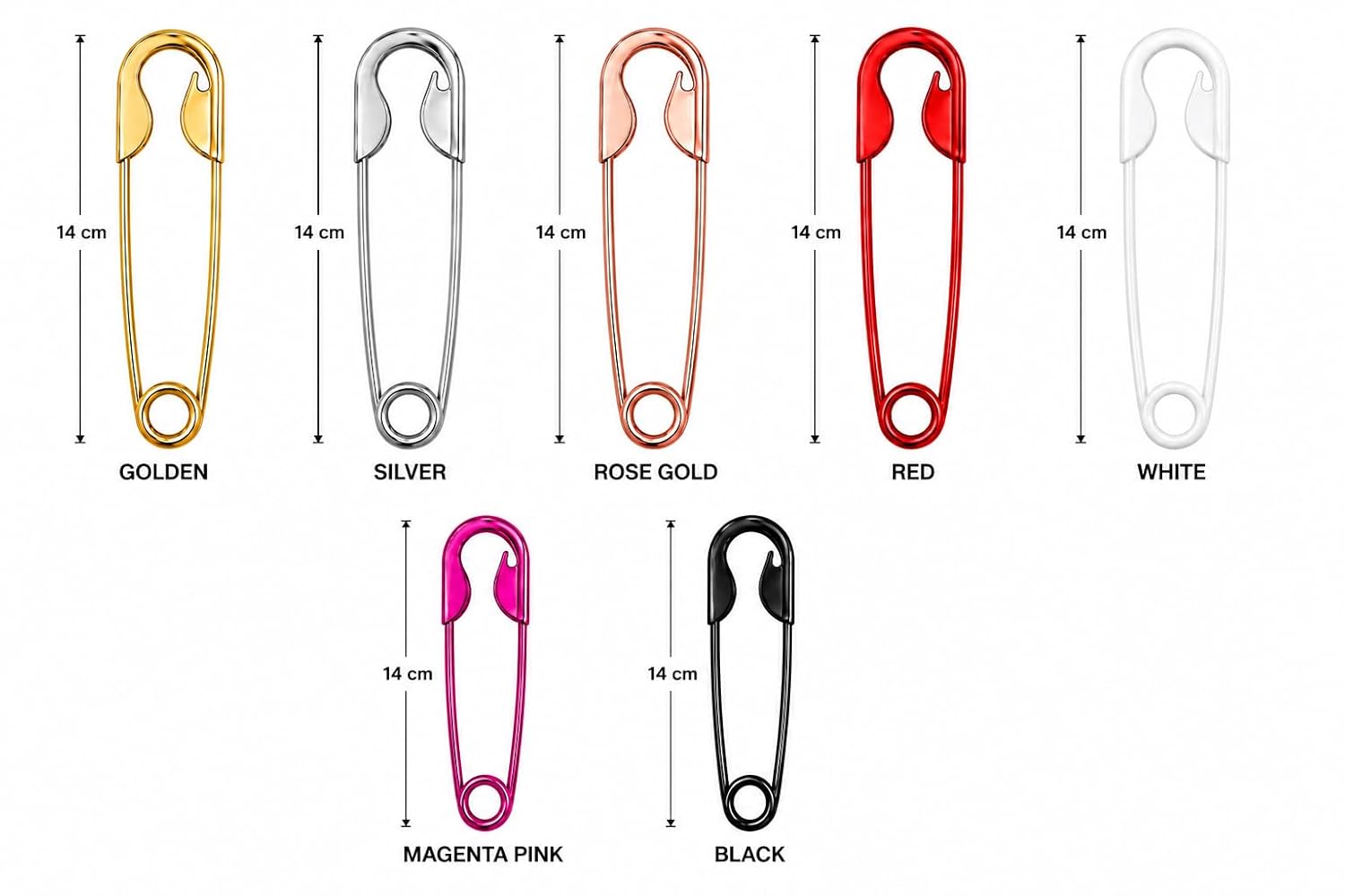 Red Juda Pin for Women and Girls, Large Safety Pin, Metal Hair Pin for Bun Styling, for Saree, Dupatta and Juda