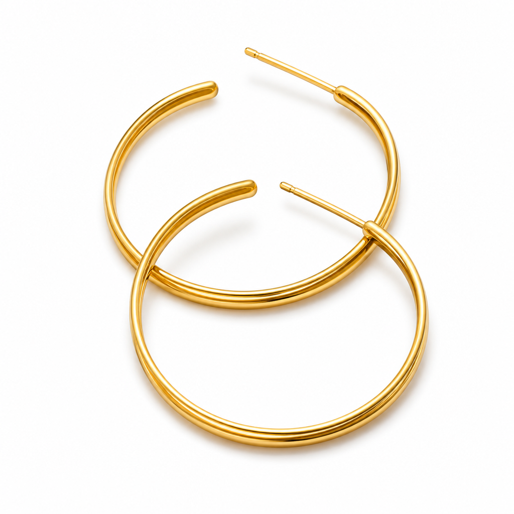 Classic Gold Ribbed Hoop Earrings | Everyday Essential Jewelry