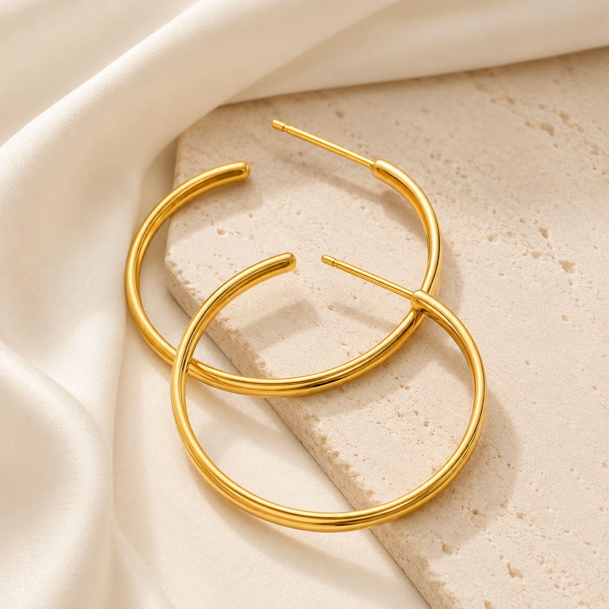 Classic Gold Ribbed Hoop Earrings | Everyday Essential Jewelry