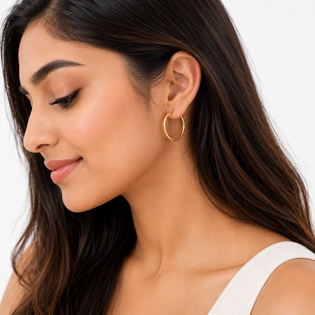 Classic Gold Ribbed Hoop Earrings | Everyday Essential Jewelry