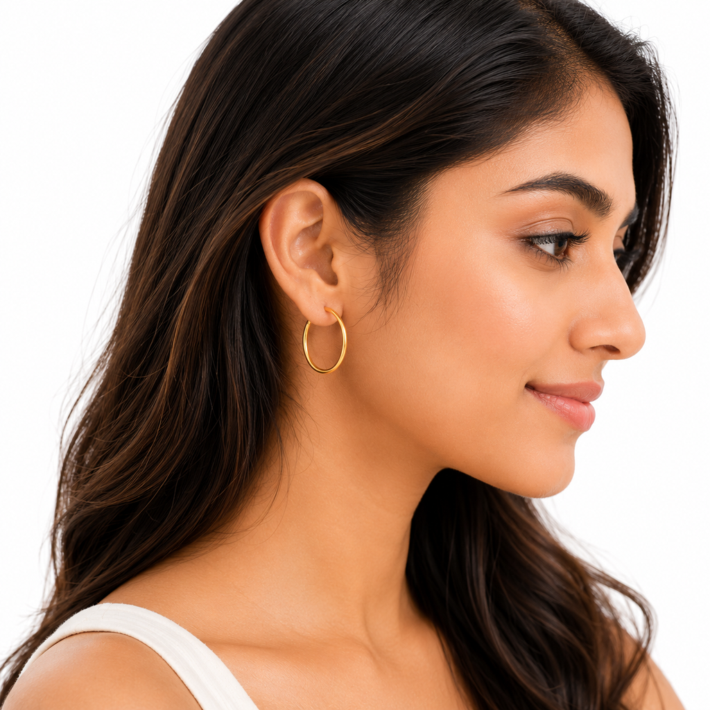 Classic Gold Ribbed Hoop Earrings | Everyday Essential Jewelry