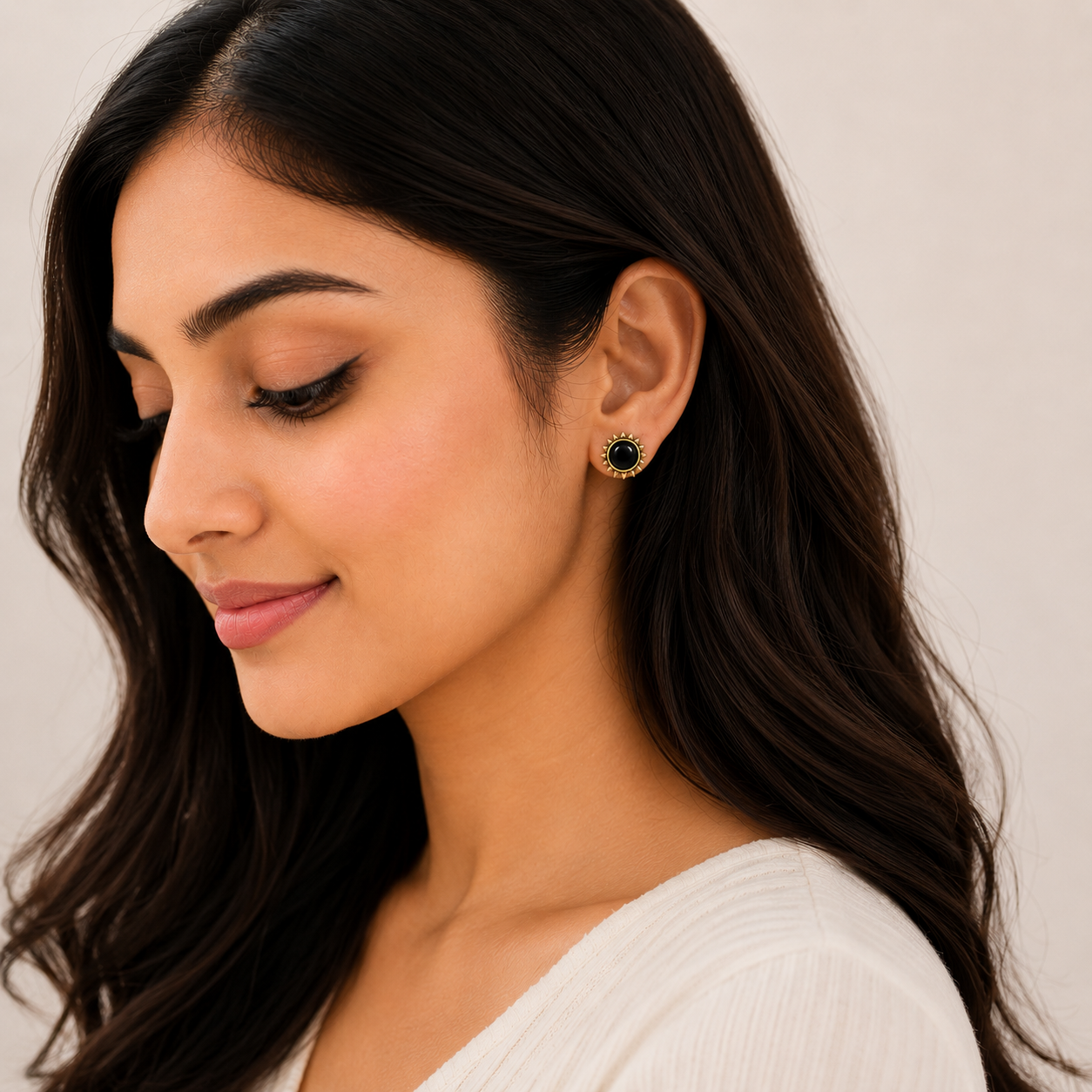 Pack of 4 Multicolor Sunburst Stud Earrings | Ethnic Gold-Tone Jewelry Set