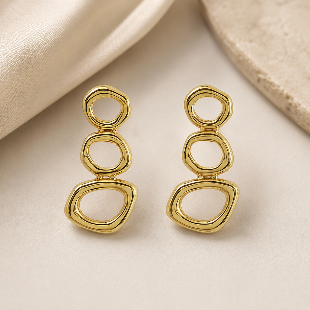 Bubble Gold Earrings | Melted Organic Sculptural Jewelry