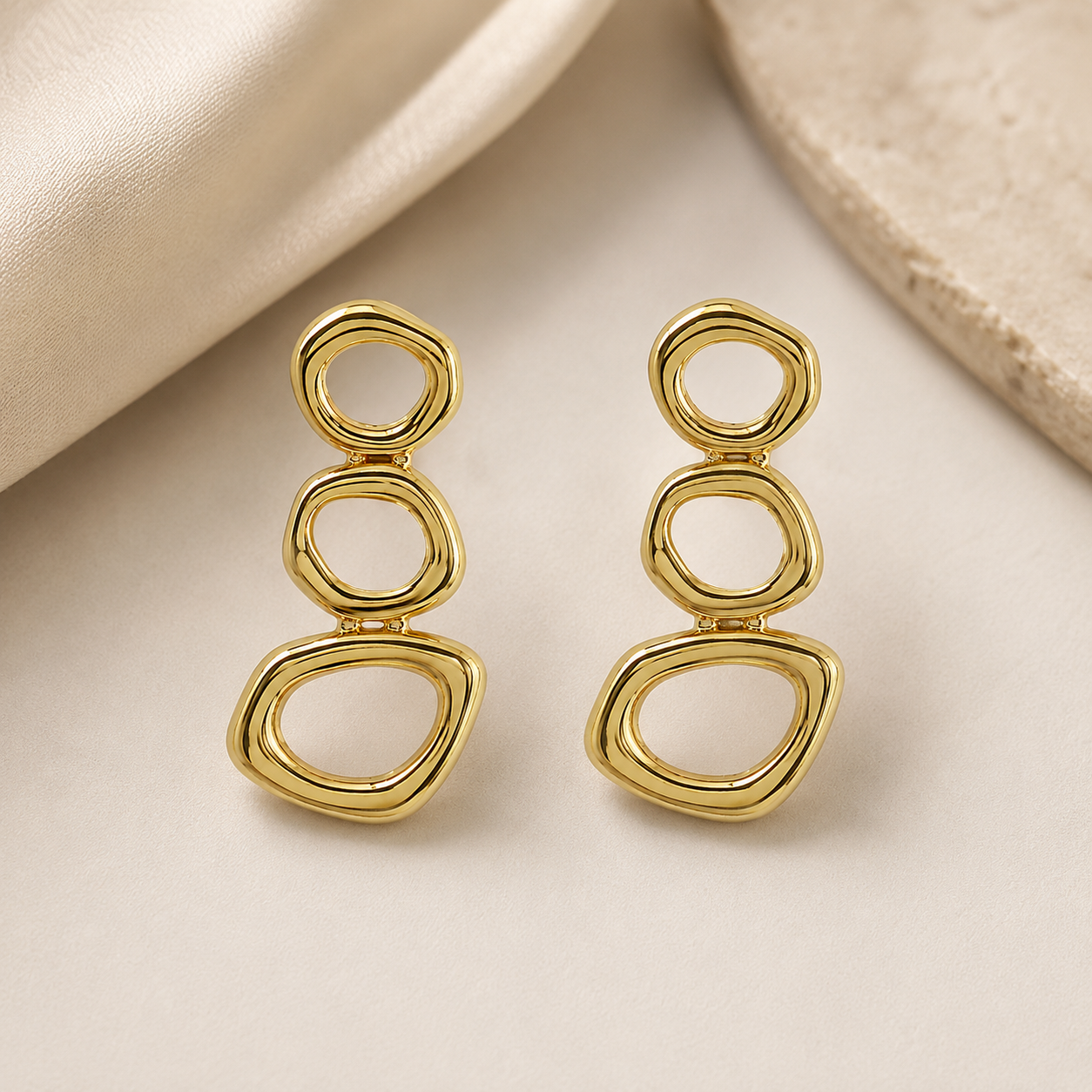 Bubble Gold Earrings | Melted Organic Sculptural Jewelry