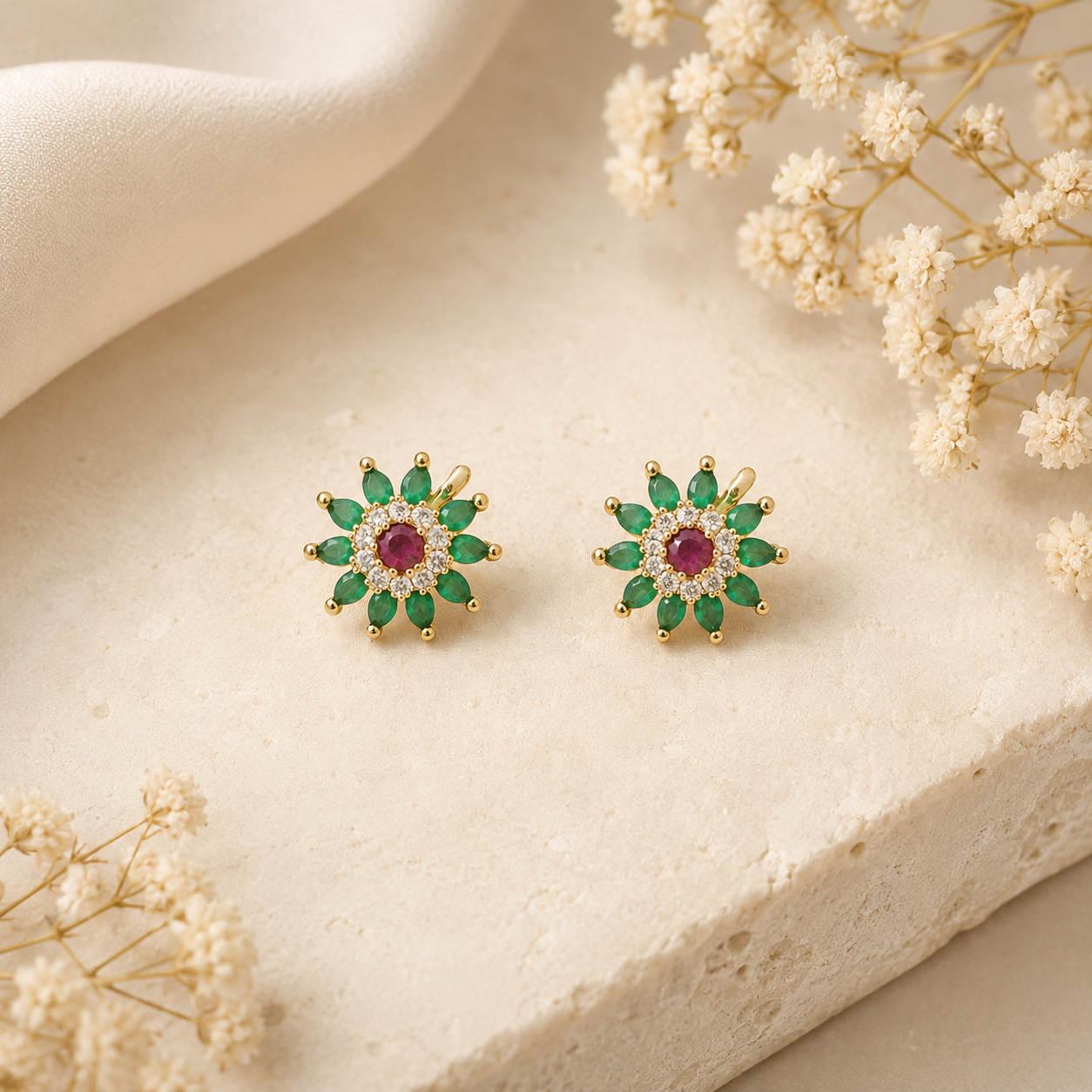 Exquisite Floral Bugadi Earrings | Shop Traditional Jewelry