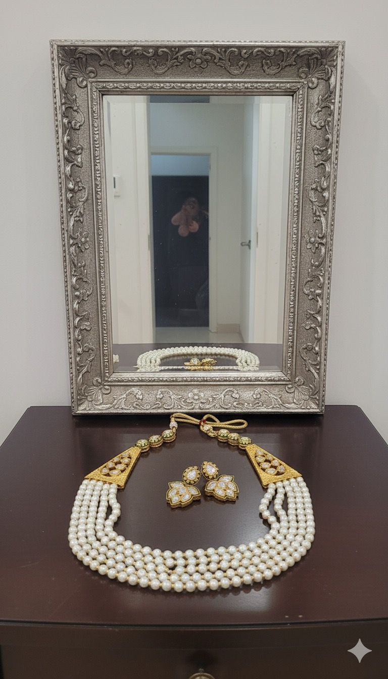 👑 Manikundala Pearl Rani Haar Set – Royal Multistrand Heritage Necklace 👑
