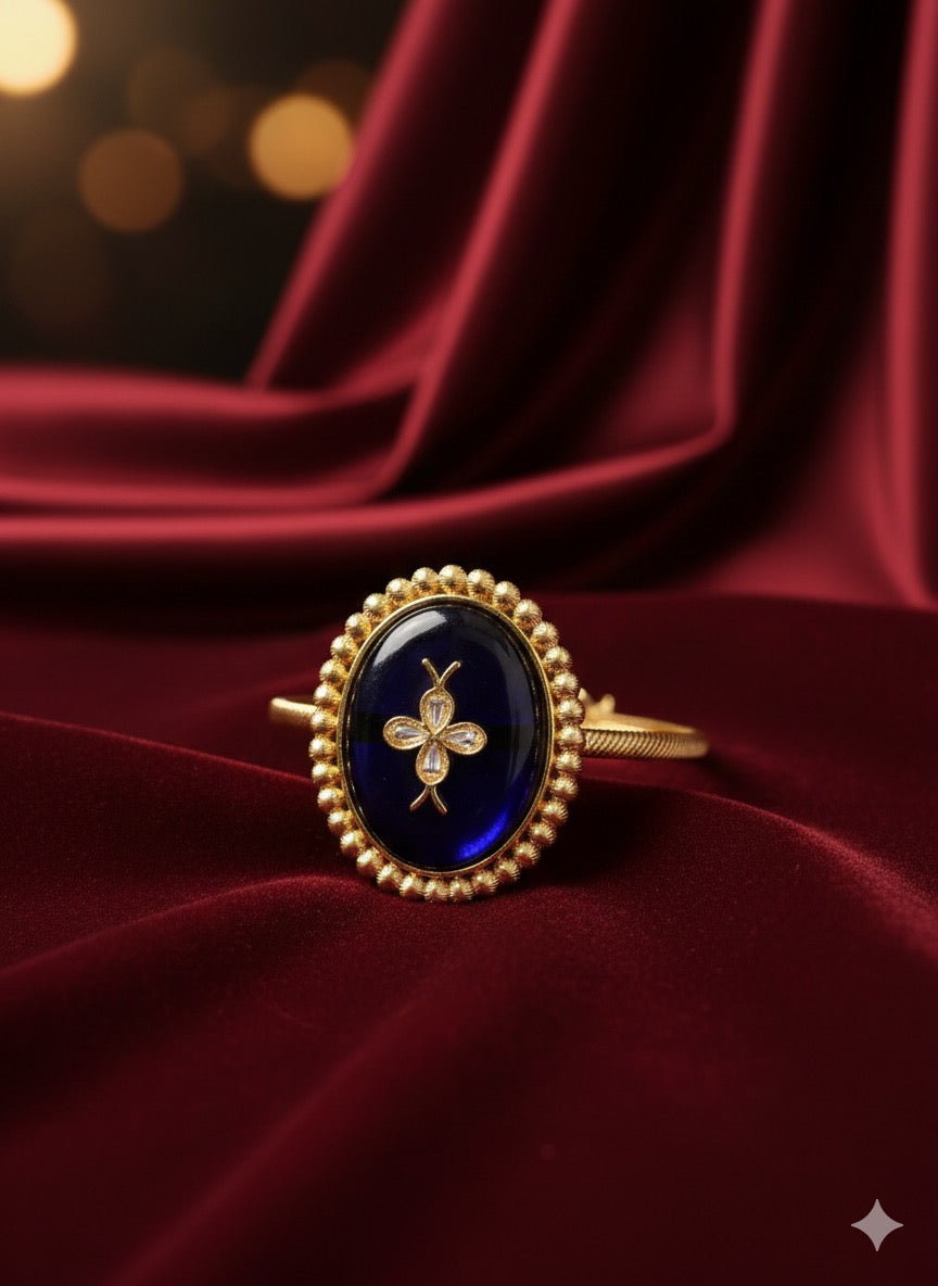 Kundan Meenakari Statement Kada | Handcrafted Floral Enamel Openable Bangle – Manikundala